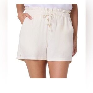 Hang Ten Size XXL Cream Women's Elastic Waist With Adjustable Drawstring Shorts.